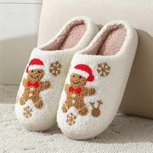 Pantoufles de coeur de noël pour dames femmes bout rond hiver pantoufles chaudes avec velours rembourré antidérapant doux en peluche mousse à mémoire - Product Image 5