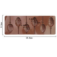 Moule en silicone en forme de lapin de Pâques à 6 cavités pour sucettes, moule à bonbons, fabrication artisanale, sans BPA, résine de silicone