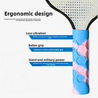Housse de poignée de raquette de pickleball modèle Xinwang, autre marque, silicone absorbant les chocs, motif nid d'abeille, 40x130mm