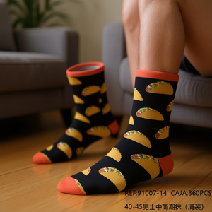 Calcetines de Media Pantorrilla para Hombre, Tallas 40-45, Diseño de Taco, Calcetines de Moda - Product Image 3