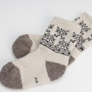 Tất len ​​cừu trẻ em Tất mùa đông cho trẻ mới biết đi Thiết kế họa tiết 100% tự nhiên Mông Cổ mềm mại ấm áp Bông tuyết MN MONECO - Product Image 3