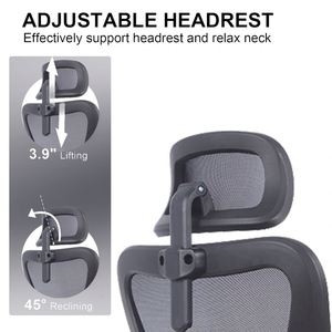 Chaise de bureau ergonomique à dossier en maille, design moderne et abordable, avec dossier haut et soutien lombaire, chaise de bureau confortable - Product Image 6