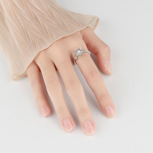Wholesale <b>anxiety</b> jewelry Bezel Set Cubic Zirconia Copper <b>Gold</b> Plated Sun rotating <b>ring</b> tarnish free For Women - Product Image 2