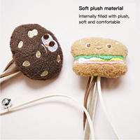 Jouet pour chat en peluche écologique de la série Fashion Food, en forme de gâteau hamburger avec clochette, en argentier.