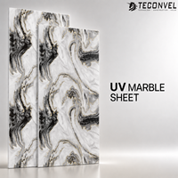 Panneau en marbre UV, aspect marbre brillant et dimensions personnalisées pour les projets de décoration et de construction, fabricant direct