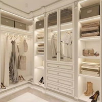 Dressing Walk-in Luxe Moderne en Bois avec Miroir, Armoire Murale de Chambre à Coucher, Garde-robe, Dernier Design