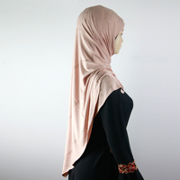 Voile musulman uni en jersey, châle instantané double face, foulard à enfiler grande taille à double boucle, vente en gros