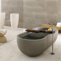 Baignoire en marbre gris pietra sculptée en pierre naturelle de haute qualité à usage domestique