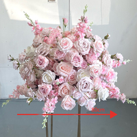 Boule de fleurs en soie rose poudré moderne et personnalisable, grande taille, pour centre de table de mariage, décoration de table de mariage, haute qualité, durable, fabrication en usine