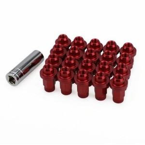 Aluminum Alloy Lug Nuts M12x1.5 48mm Red For Toyota 19mm Across <b>Flats</b> Retrofit Upgrade - Product Image 2