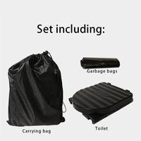 Toilette pliable d'urgence Shanhuang BSFT01 noire, légère, portable, lavable, en ABS, pour le camping et les voyages