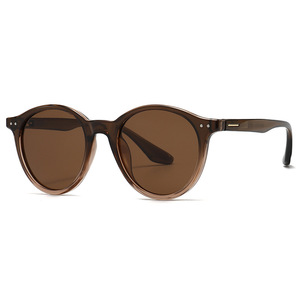 Lunettes de soleil polarisées rondes grand format vintage 2026 avec logo personnalisé, protection UV400, imprimé léopard, pour hommes et femmes - Product Image 5