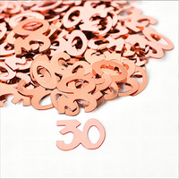 Décoration de fête numérique 15g pour 30e anniversaire, or et argent, noir/bleu, ornements de bureau, paillettes, Chine