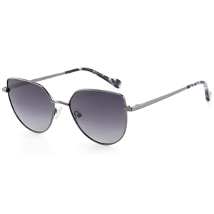 Gafas de sol unisex con forma de ojo de gato, montura metálica completa, lentes grises, protección solar UV400, para adultos - Product Image 5