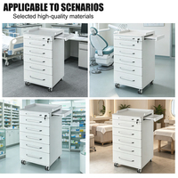 Armoire mobile dentaire peu encombrante avec table de travail coulissante et 5 tiroirs pour instruments médicaux