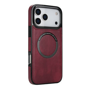 <span class=keywords><strong>Coque</strong></span> de téléphone en cuir magnétique pour Iphone 17 Pro Max 16 Pro Advanced Sense Retro PU Leather Phone Back Cover Shell - Product Image 4
