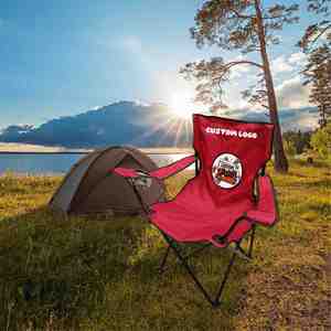 Silla de Camping Plegable Ligera Personalizada con Logotipo para Uso en la Playa, Silla Portátil Impermeable para Niños, Color Rojo Verano - Product Image 1
