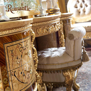 ロイヤルフレンチスタイルの豪華なクラシック寝室用ドレッシングテーブル、引き出し、鏡、天然木目、金色の無垢材、アンティーク、ヴィンテージ - Product Image 4