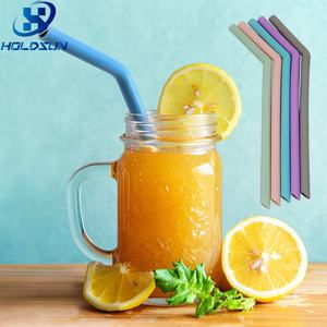 Custom Color Eco-Friendly Reusable Food Grade Juice Accessories Silicone Drinking <strong>Straws</strong> for Glasses - Product Image 4