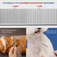 Usine en gros professionnel outil de toilettage pour animaux de compagnie en acier inoxydable chien peigne métal chat cheveux aiguille peigne pour enlever le noeud