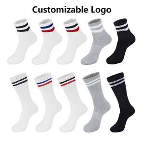 Calcetines de Tobillo Personalizados <span class=keywords><strong>con</strong></span> Rayas, Mezcla de Algodón Premium, Diseño Retro de Dos Rayas, Transpirables y Cómodos para Uso Casual, Calcetines de Equipo - Product Image 3