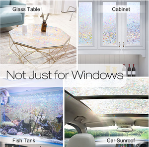 Vinyl tự dính cách nhiệt Sticker tĩnh trang trí kính màu riêng tư phim cầu vồng cửa sổ <span class=keywords><strong>clings</strong></span> 3D dEc - Product Image 5