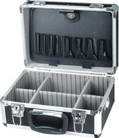 Boîte à outils portable en aluminium argenté Boîte à outils