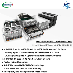 Sistema de Servidor GPU Universal Supermicro 8U Original SYS 820GP TNAR, Compatible con 8x A100 GPUs, 32 Ranuras DIMM, 10 PCIe Gen4 para IA HPC SYS - Product Image 5