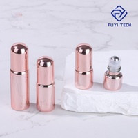 Flacon roll-on de luxe en verre rose doré vide pour huiles essentielles et parfums, 1ml 2ml 3ml 5ml, avec capuchon rose, lot de 100 pièces
