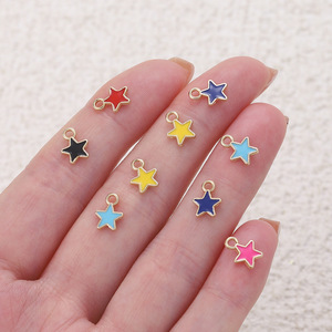 Pendentifs étoiles colorés en alliage de zinc pour accessoires de bijoux DIY, pendentifs unisexes tendance - Product Image 3