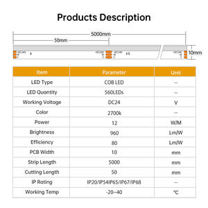 High Quality CCT LED Light <b>Strip</b> Warm White Dual Color 2200K plus 2700K Flexible LED <b>Strip</b> Light - Product Image 3