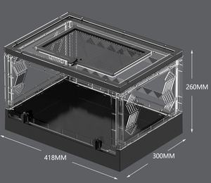 Mode plastique pliant Reptile <span class=keywords><strong>Terrarium</strong></span> 16.5 "x 11.8" X 10.2 "Portable clair Habitat réservoir avant ouverture porte maille haut pour la maison - Product Image 5