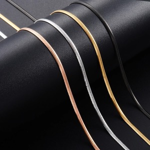 Yadreva Chaîne Serpent Plate en Acier Inoxydable Fin 1.0mm/2.0mm, Maillons Simples, Ne Ternit Pas, Accessoires de Bijoux - Product Image 2