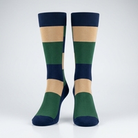 Chaussettes habillées pour hommes respirantes toutes saisons en coton doux extensible, motif géométrique abstrait, pour le bureau