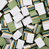 Juego de Mahjong Americano Personalizado con Fichas Verdes, Empujadores, Bolsa de Viaje Portátil, Juego de Lujo Moderno