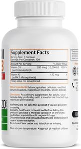 Vitamines D3 + K2 Biologiques OEM&ODM Fabriquées avec des Ingrédients Végétaux 120 Capsules Soutient la Santé Immunitaire, Cardiaque et Générale Non-OGM - Product Image 4