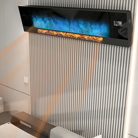 Nuevo Calentador Infrarrojo de Grafeno, Chimenea Eléctrica de Pared con Llama de Vapor de Agua, 4000W, Control Inteligente por WiFi