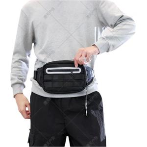 Riñonera deportiva para exteriores, tela Oxford, correa ajustable, bolsillo interior con cremallera, color negro - Product Image 5