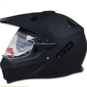 SLKE Retro Matte Black White DOT Motorcycle Full Face Double Lens Downhill ATV Dirtbike Motocross Helmet