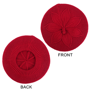 Béret en crochet doux et décontracté pour <span class=keywords><strong>femme</strong></span>, style français, chaud et confortable pour l'hiver et l'automne, bonnet d'<span class=keywords><strong>artiste</strong></span> <span class=keywords><strong>peintre</strong></span> - Product Image 6
