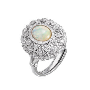 Bague en argent massif 925 de style vintage avec pierre d'opale - Product Image 5