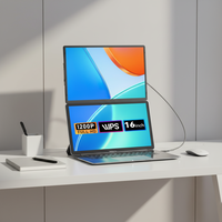 Écran d'extension d'ordinateur portable N2 16 pouces IPS LCD avec interface Type-C, moniteur portable rotatif à 360° pour usage professionnel