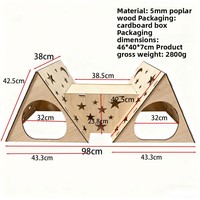 Maisonnette en bois pour lapin, abri cachette pour lapin femelle adulte de taille moyenne, château pour lapin