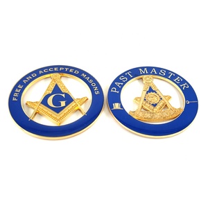 Dmsunen-bleu doré boussole <span class=keywords><strong>AF</strong></span> et AM, badge rond et carré de voiture - Product Image 3