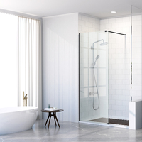 Prix usine salle de douche simple panneau fixe cloison en verre trempé sans cadre écran de douche