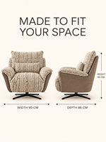 Fauteuil pivotant moderne en cuir écologique et tissu, avec structure en fer et plumes, pour salon ou hôtel
