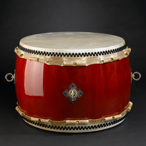 Tambour Taiko en cuir Burlywood, instrument de musique du temple - Product Image 1