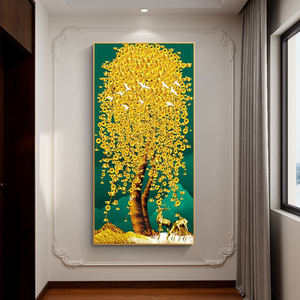 Venta Directa <span class=keywords><strong>de</strong></span> Fábrica, <span class=keywords><strong>Cuadros</strong></span> <span class=keywords><strong>de</strong></span> <span class=keywords><strong>Árbol</strong></span> <span class=keywords><strong>de</strong></span> <span class=keywords><strong>la</strong></span> Fortuna Dorado sobre Lienzo, Enmarcados, para Decoración del Hogar - Product Image 1