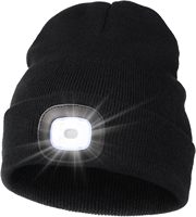 Cappello LED Ricaricabile USB con Spedizione Rapida, Luce Frontale Senza Mani, Berretto Invernale Lavorato a Maglia con Torcia per Uomo e Donna