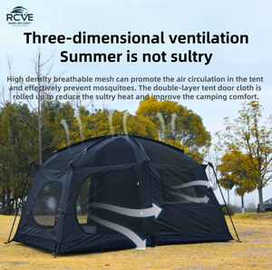 Buiten Ultralicht Grote Ruimte Opvouwbare Glamping <span class=keywords><strong>Tent</strong></span> Dubbeldeks Vrijetijdsfeest Tenda Camping Familie Met Zonnescherm - Product Image 4